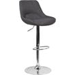 Flash Furniture Fabric Gas Lift Adjustable Swivel Bar Stool in Dark Gray