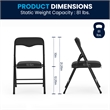Flash Furniture 3 Piece Square Faux Leather Top Kids Folding Table Set in Black