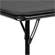 Flash Furniture 3 Piece Square Faux Leather Top Kids Folding Table Set in Black