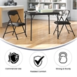 Flash Furniture 3 Piece Square Faux Leather Top Kids Folding Table Set in Black