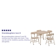 Flash Furniture 5 Piece Square Faux Leather Top Kids Folding Table Set in Tan
