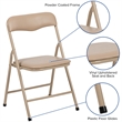 Flash Furniture 5 Piece Square Faux Leather Top Kids Folding Table Set in Tan