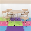 Flash Furniture 5 Piece Square Faux Leather Top Kids Folding Table Set in Tan