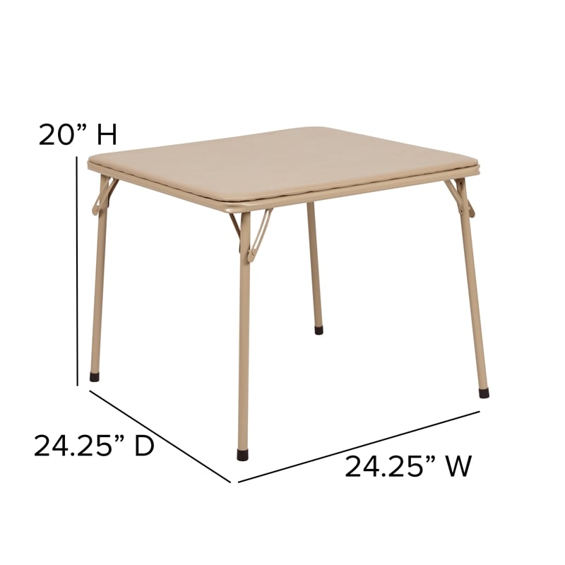 Flash Furniture Kids Folding Table In Tan