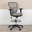 Flash Furniture Contemporary Mid Back Mesh Drafting Stool in Gray and Black