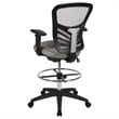 Flash Furniture Contemporary Mid Back Mesh Drafting Stool in Gray and Black