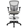 Flash Furniture Contemporary Mid Back Mesh Drafting Stool in Gray and Black
