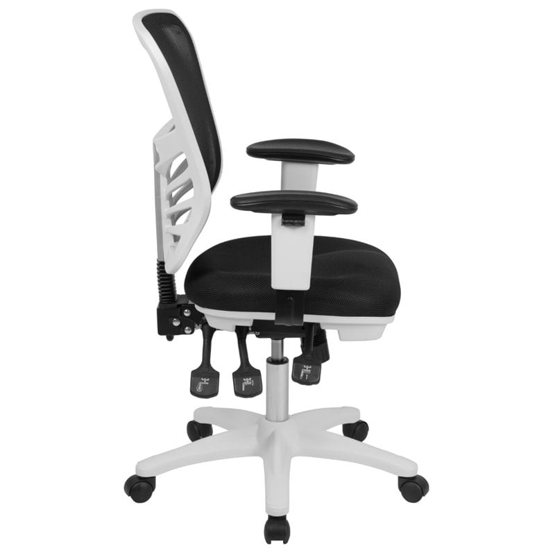 Flash Furniture Mid Back Executive Mesh Office Swivel Chair in Black and White