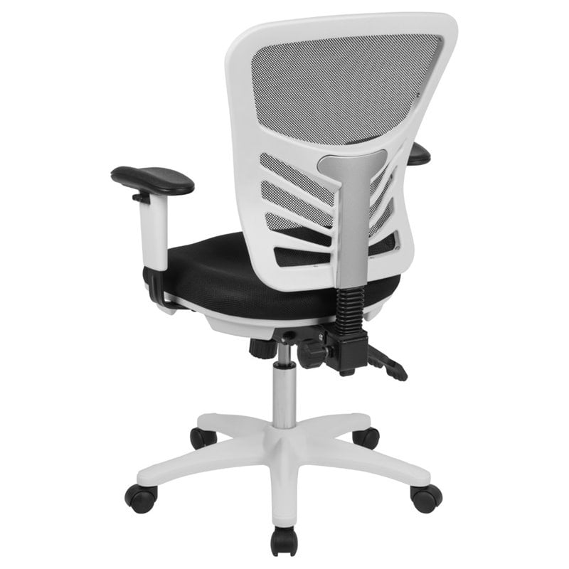 Flash Furniture Mid Back Executive Mesh Office Swivel Chair in Black and White