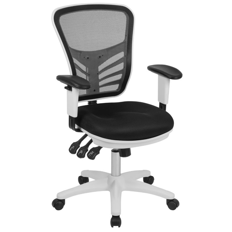 Flash Furniture Mid Back Executive Mesh Office Swivel Chair in Black and White