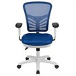 Flash Furniture Nicholas Mid-Back Blue Mesh Office Chair with White Frame