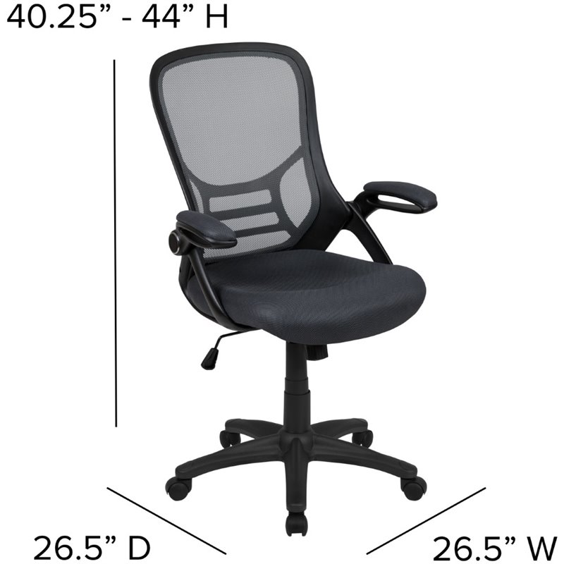 Flash Furniture High-Back Ergonomic Mesh Office Swivel Chair in Dark Gray