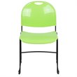 Flash Furniture Hercules Plastic Carry Handle Stacking Chair in Green and Black