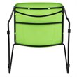 Flash Furniture Hercules Plastic Carry Handle Stacking Chair in Green and Black