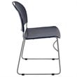 Flash Furniture Hercules Plastic Carry Handle Stacking Chair in Navy and Silver
