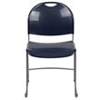 Flash Furniture Hercules Plastic Carry Handle Stacking Chair in Navy and Silver