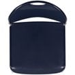 Flash Furniture Hercules Plastic Carry Handle Stacking Chair in Navy and Silver