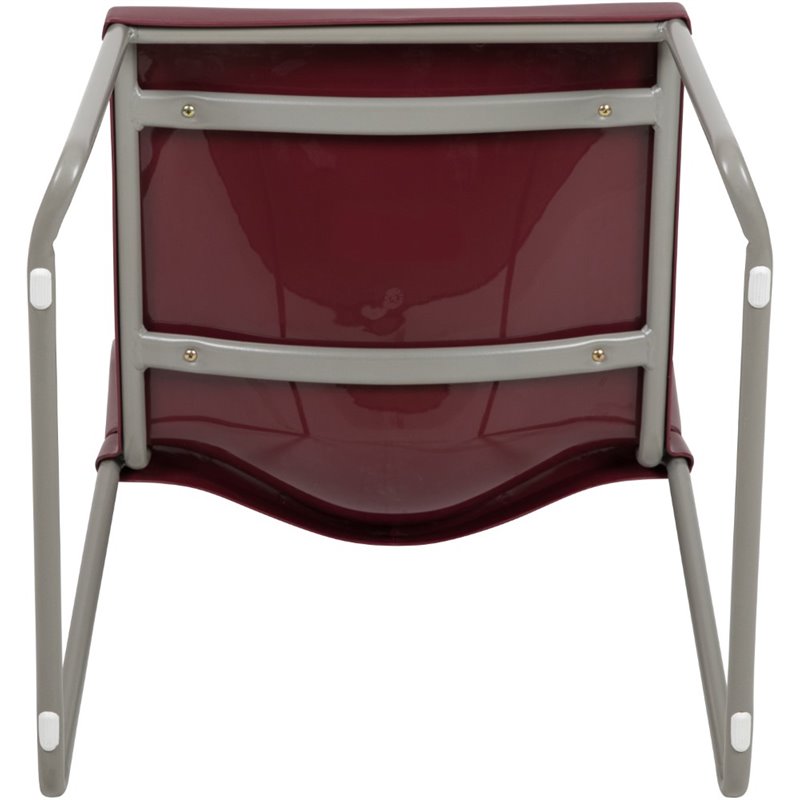 Flash Furniture Hercules Plastic Sled Base Stacking Chair in Burgundy