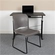 Flash Furniture Hercules Plastic Sled Base Stacking Chair in Gray