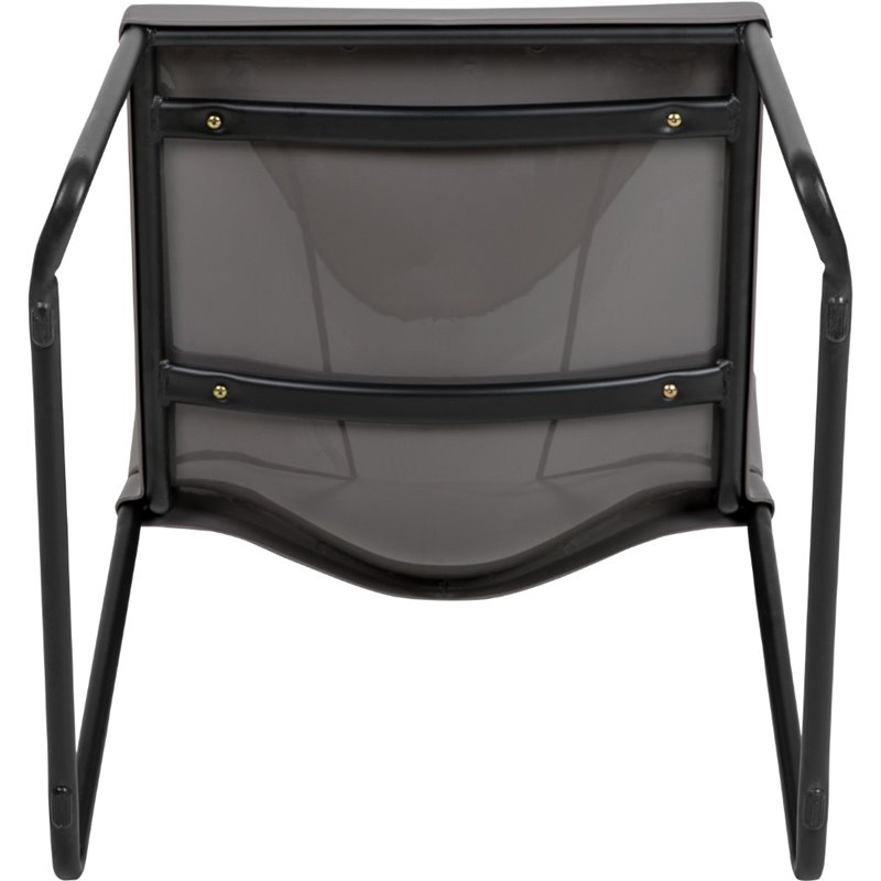 Flash Furniture Hercules Plastic Sled Base Stacking Chair in Gray
