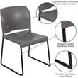 Flash Furniture Hercules Plastic Sled Base Stacking Chair in Gray