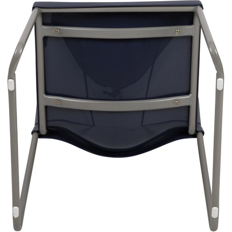 Flash Furniture Hercules Plastic Sled Base Stacking Chair in Navy