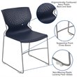 Flash Furniture Hercules Plastic Sled Base Contoured Stacking Chair in Navy