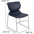 Flash Furniture Hercules Plastic Sled Base Contoured Stacking Chair in Navy
