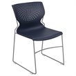 Flash Furniture Hercules Plastic Sled Base Contoured Stacking Chair in Navy