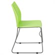 Flash Furniture Hercules Perforated Plastic Sled Base Stacking Chair in Green