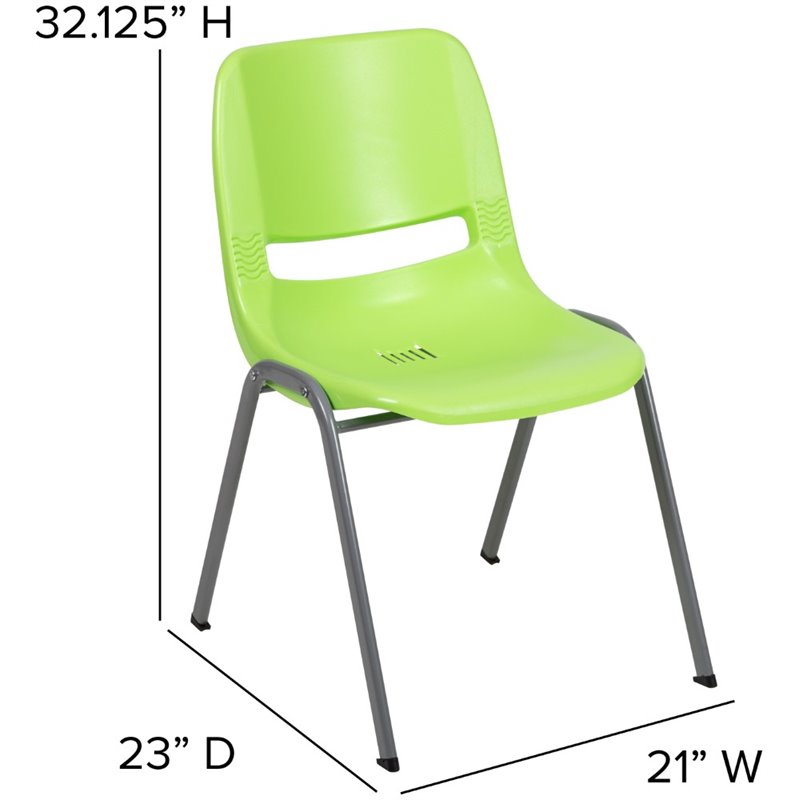 Flash Furniture Plastic Stack Chair In Green
