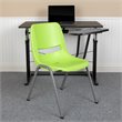 Flash Furniture Plastic Classroom Chair in Green with Left Arm Tablet