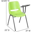 Flash Furniture Plastic Classroom Chair in Green with Left Arm Tablet