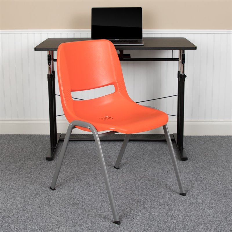 Flash Furniture Plastic Stack Chair In Orange
