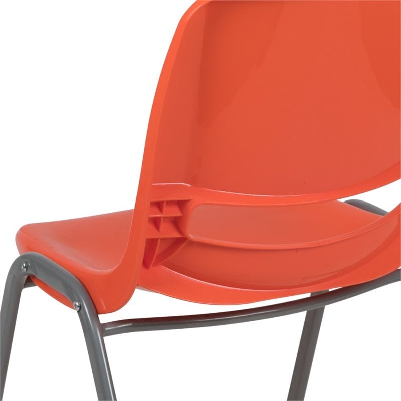 Flash Furniture Plastic Stack Chair In Orange
