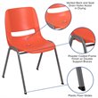 Flash Furniture Plastic Stack Chair In Orange