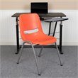 Flash Furniture Plastic Classroom Chair in Orange with Left Arm Tablet