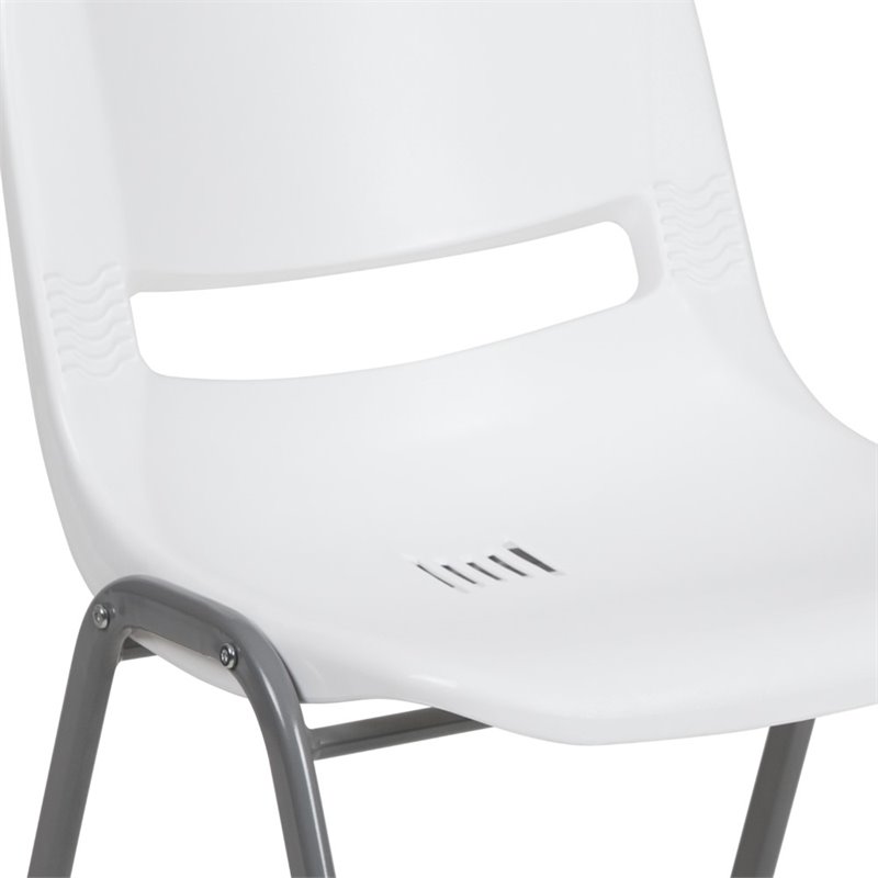Flash Furniture Plastic Stack Chair In White