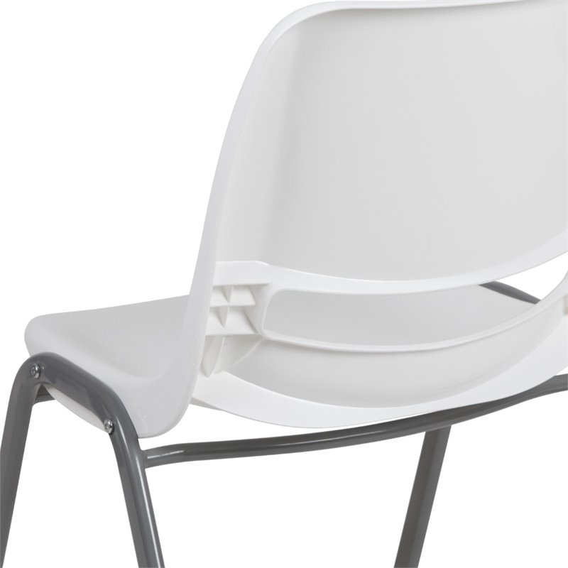 Flash Furniture Plastic Stack Chair In White