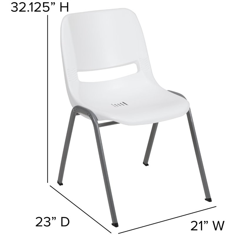 Flash Furniture Plastic Stack Chair In White