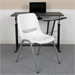 Flash Furniture Plastic Classroom Chair in White with Left Arm Tablet
