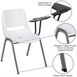 Flash Furniture Plastic Classroom Chair in White with Left Arm Tablet