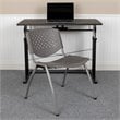 Flash Furniture Plastic Textured Stacking Chair in Gray