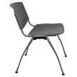 Flash Furniture Plastic Textured Stacking Chair in Gray