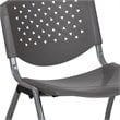 Flash Furniture Plastic Textured Stacking Chair in Gray