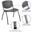 Flash Furniture Plastic Textured Stacking Chair in Gray
