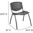 Flash Furniture Plastic Textured Stacking Chair in Gray