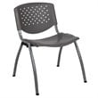Flash Furniture Plastic Textured Stacking Chair in Gray