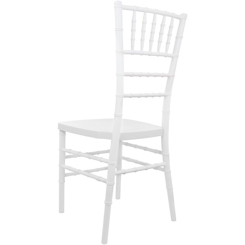 Flash Furniture Advantage Traditional Resin Chiavari Stacking Chair in White