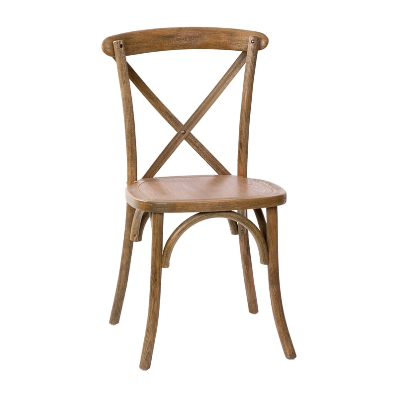 Flash Furniture Advantage X-Back Chair In Dark Natural